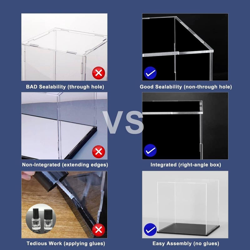 SVENJBB Acrylic Display Case, 5x5x5 Inch Clear Acrylic Boxes for Display, Self-Assembly Display Cases for Collectibles, Toys and Sport Goods - Image 5